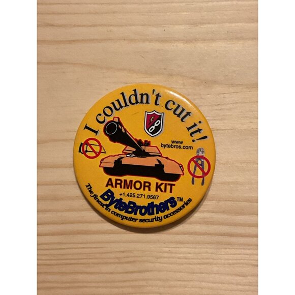 ByteBrothers Armor Kit Button Pin - Computer Security Accessory Yellow & Black - Picture 3 of 4